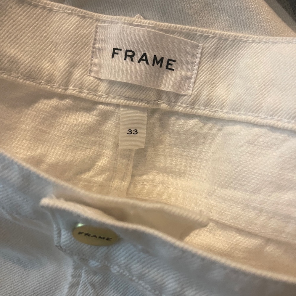 Frame Le Garcon Mid-Rise White Boyfriend Jeans Size 33 (US-14) NWT - Picture 6 of 12